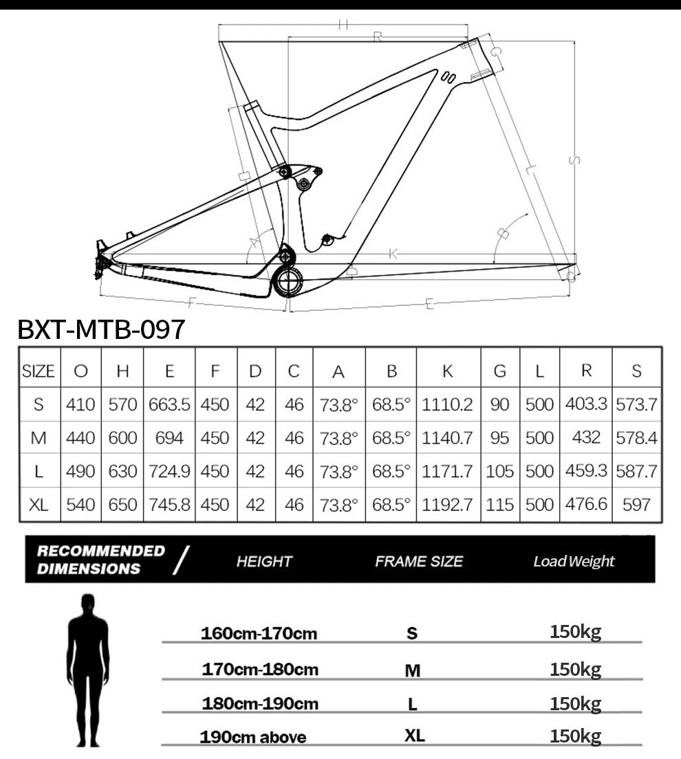BXT Terra 29er Carbon Fiber XC MTB Frame - ZACycle (PTY) LTD