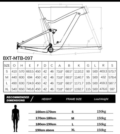 BXT Terra 29er Carbon Fiber XC MTB Frame - ZACycle (PTY) LTD