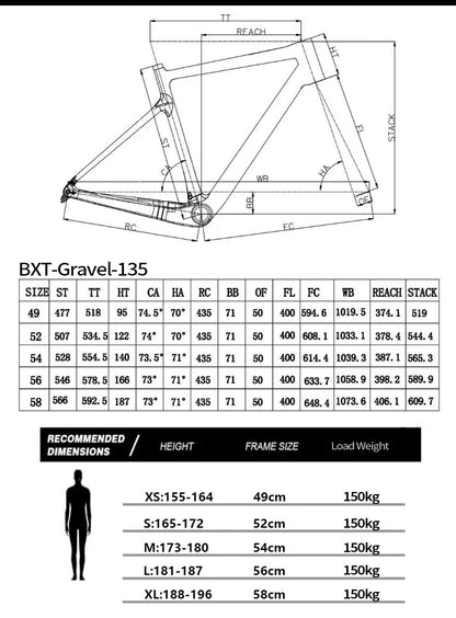 BXT Venture Carbon Fiber Gravel Frameset - ZACycle (PTY) LTD